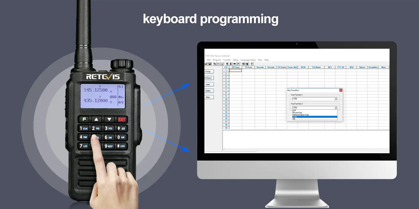 RT87 keyboard programming